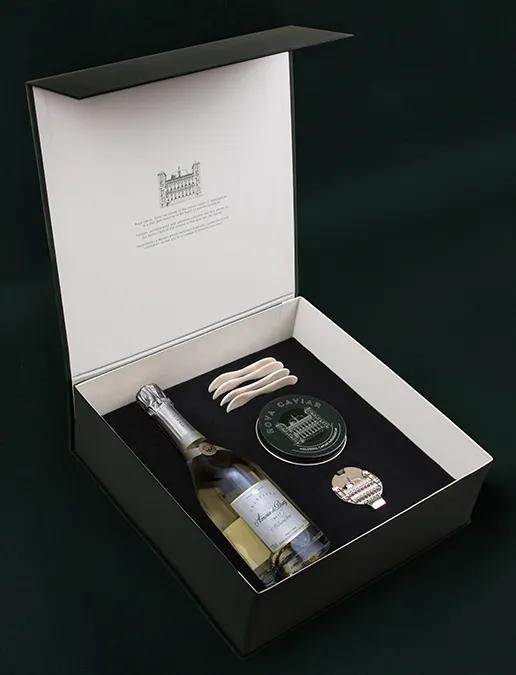 Coffret cadeau champagne Amour de Deutz et caviar