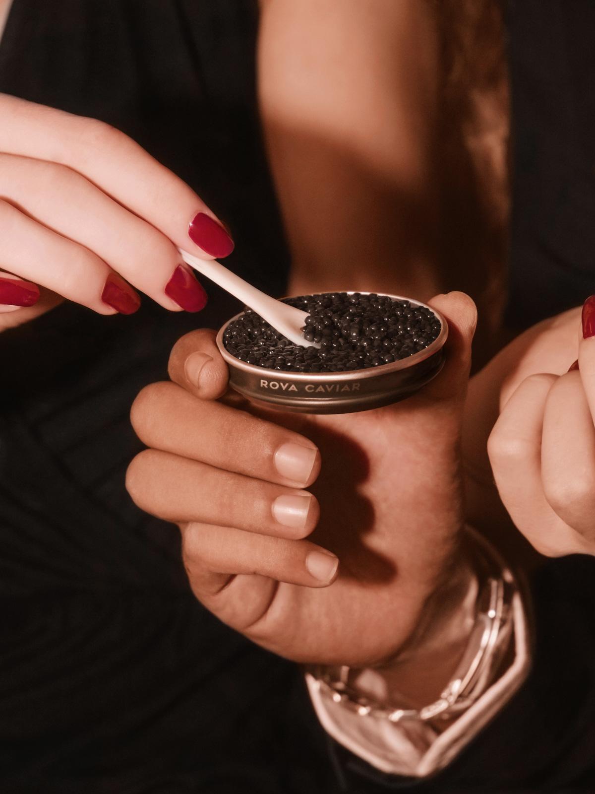 Tasting of a caviar box for two