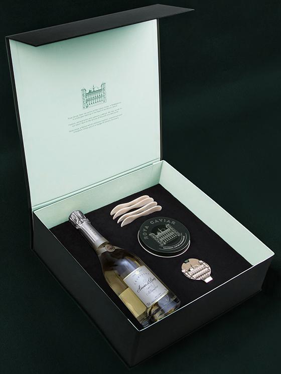 Coffret cadeau champagne Amour de Deutz et caviar