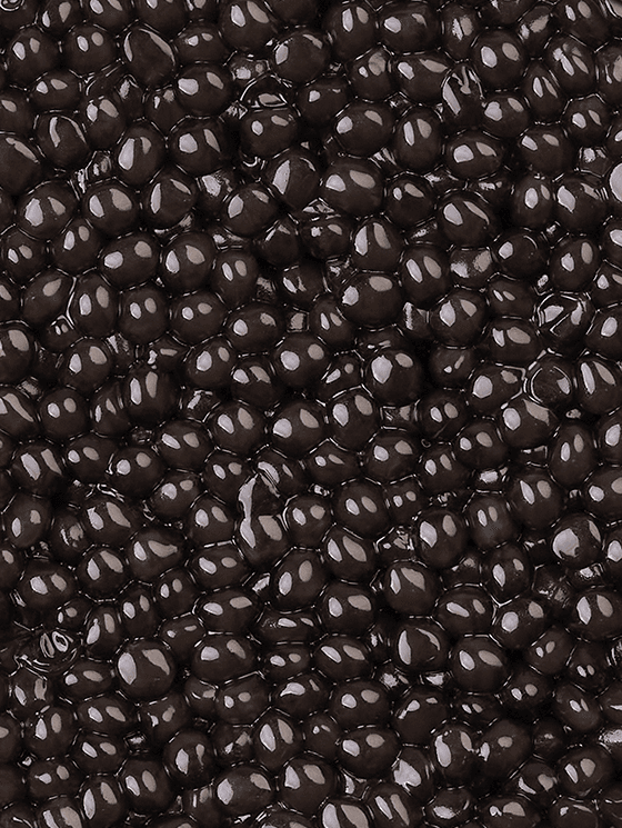 Close-up on Ossetra Royal Caviar grains
